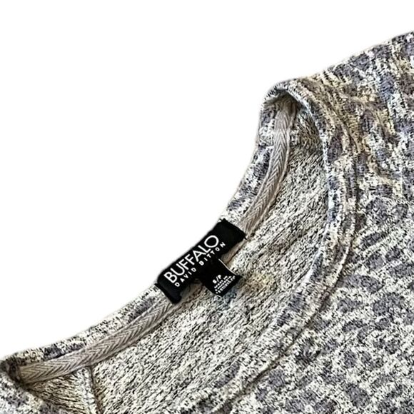 BUFFALO Grey & Purple Leopard Print Long Sleeve Crew Neck Casual Knit Top S - Picture 8 of 8
